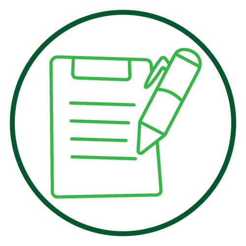 Document and pen icon for people looking for work