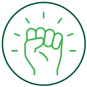 fist pump to the air icon for empowerment